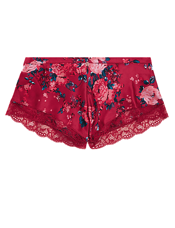 Rose Print Silk French Knickers