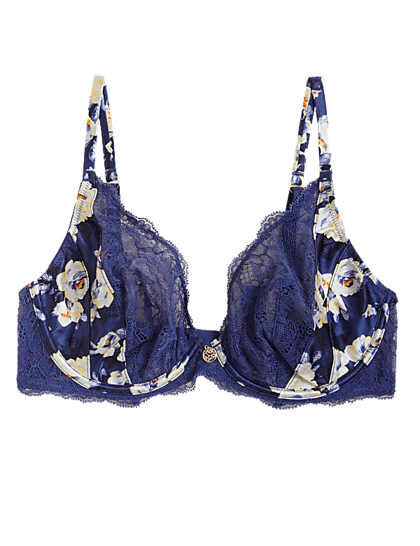 Midnight Rose Silk Wired Plunge Bra A-E