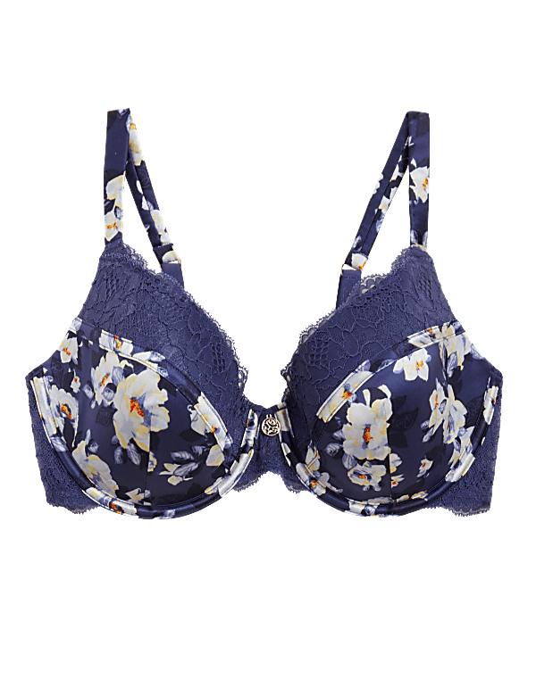 Midnight Rose Silk Wired Full Cup Bra A-E