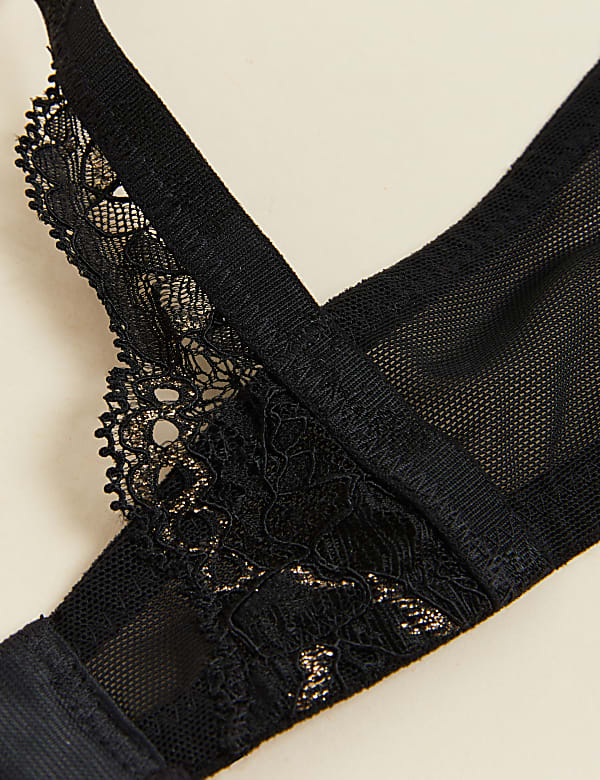 Pleat & Lace Wired Plunge Bra A-E