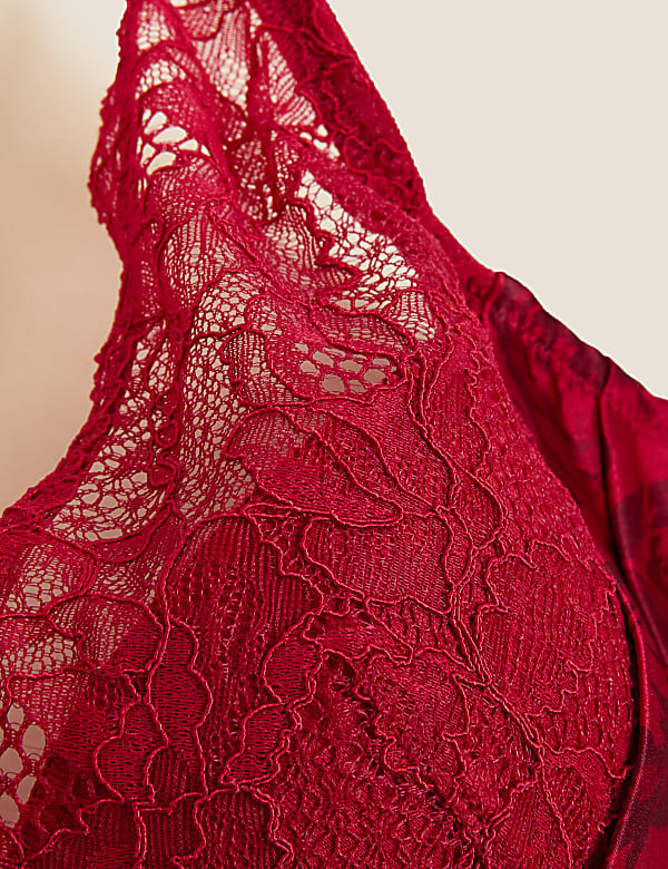 Rose Silk Print Wired Plunge Bra