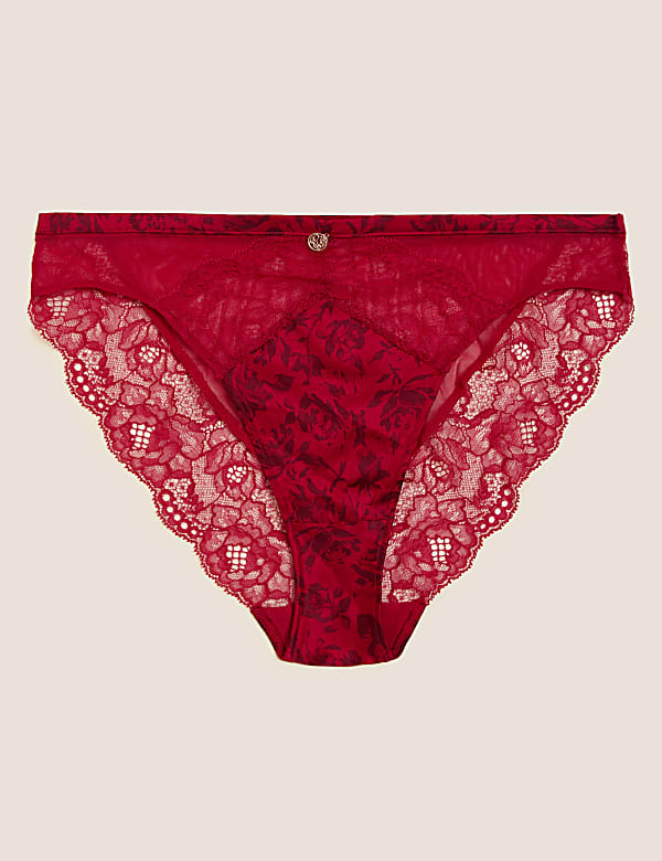 Bedruckter Seidenslip mit hohem Beinausschnitt - DE
