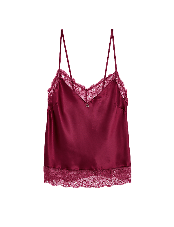 Claret Silk & Lace Cami