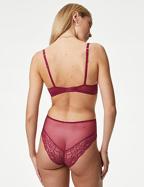 Silk & Lace High Waisted Brazilian Knickers