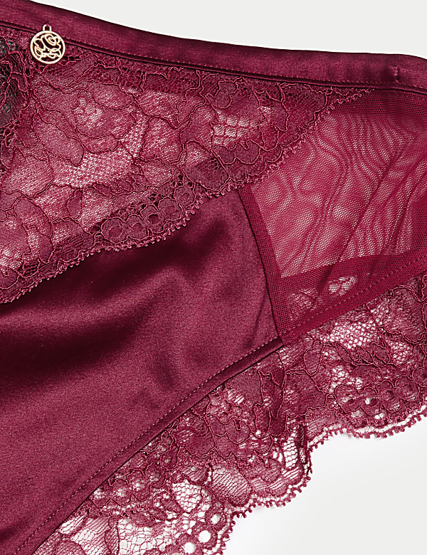 Silk & Lace High Waisted Brazilian Knickers