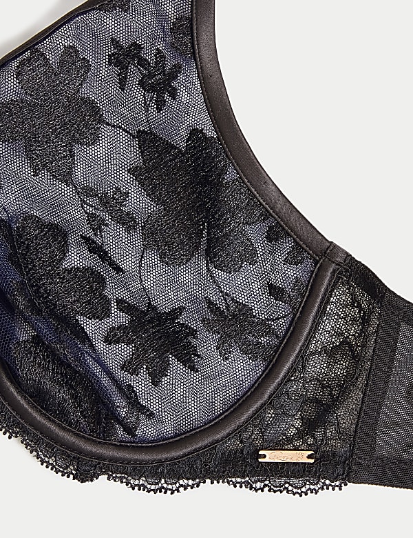 Cosmos Embroidery Wired Plunge Bra A-E