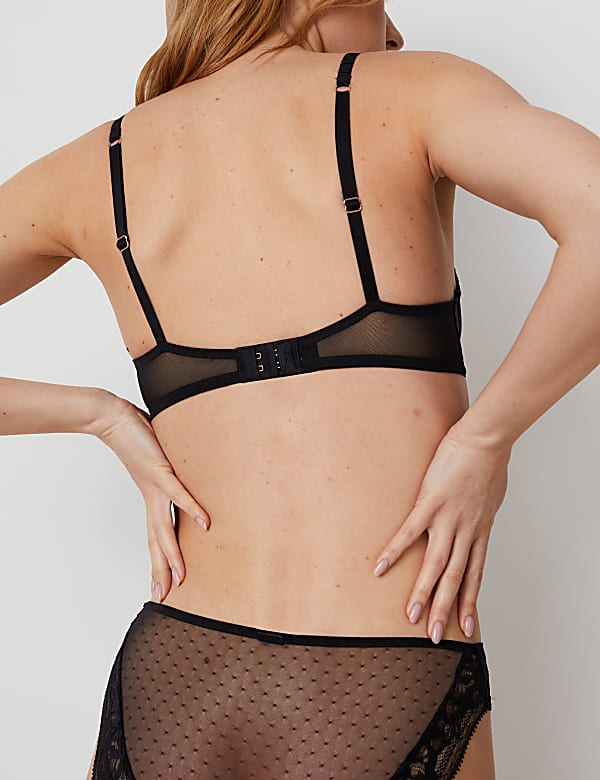 Sheer and Lace Wired Balcony Bra (A-E) - IS