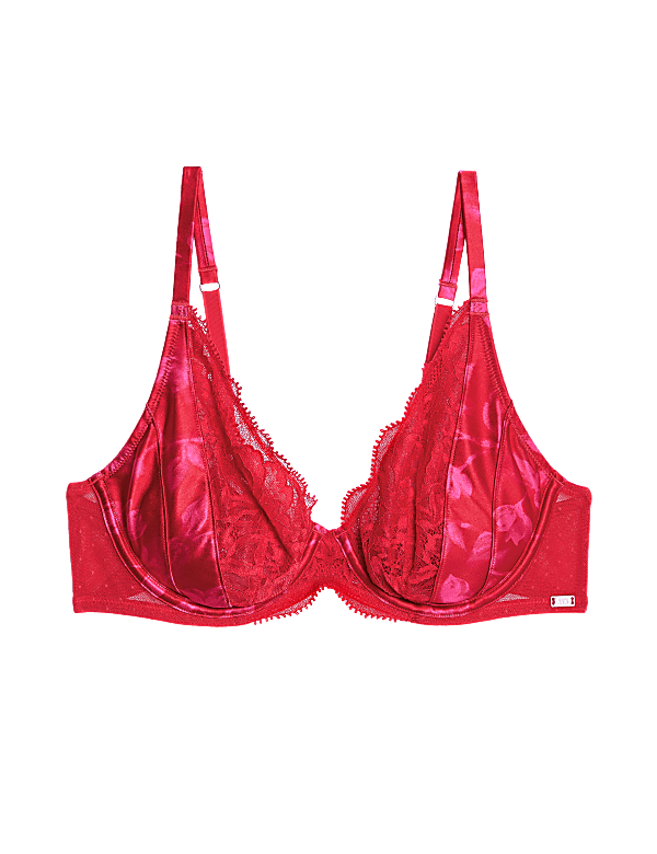 Peony Silk & Lace Wired Plunge Bra (A-E)