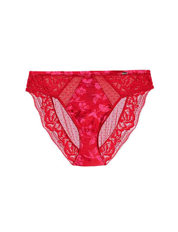 Peony Silk & Lace High Leg Knickers