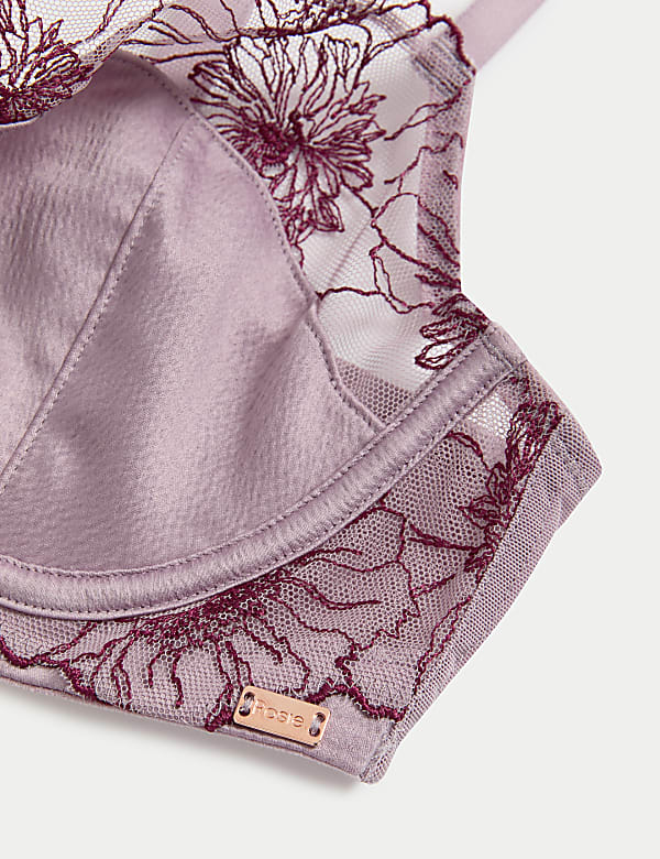 Zinnia Embroidery Wired Balcony Bra (A-E)