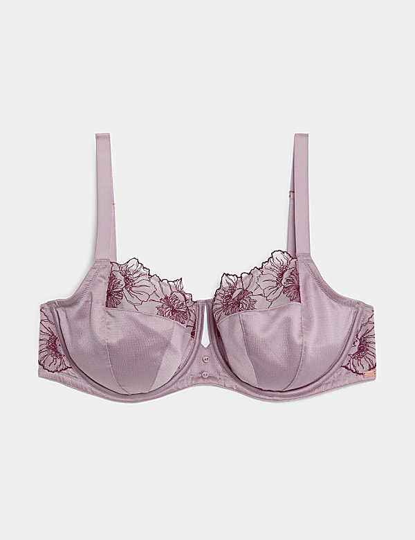 Zinnia Embroidery Wired Minimiser Bra C-G - AT
