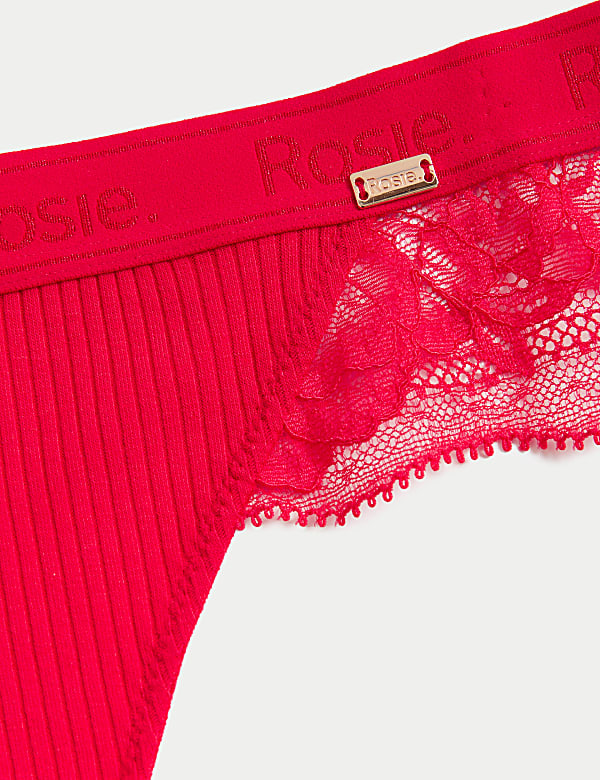 Lounge Rib & Lace Brazilian Knickers