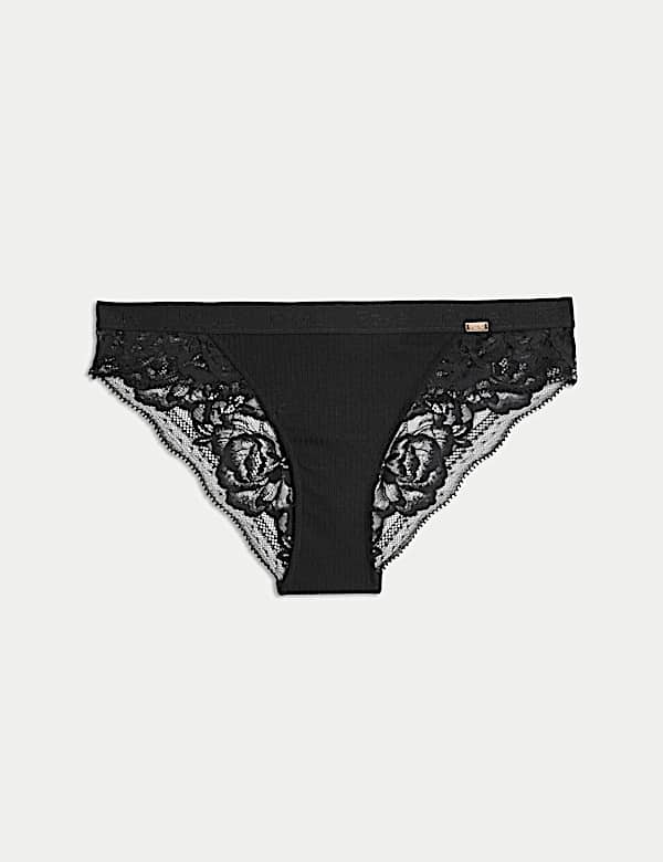 Lounge Rib & Lace Brazilian Knickers - JP