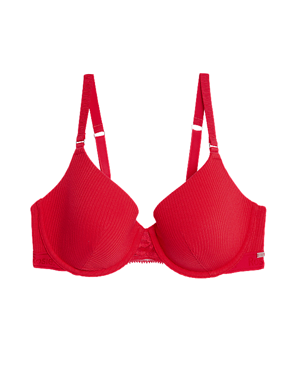 Rib & Lace Wired Full Cup Lounge Bra A-E