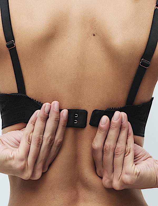 Rib & Lace Wired Full Cup Lounge Bra A-E - US
