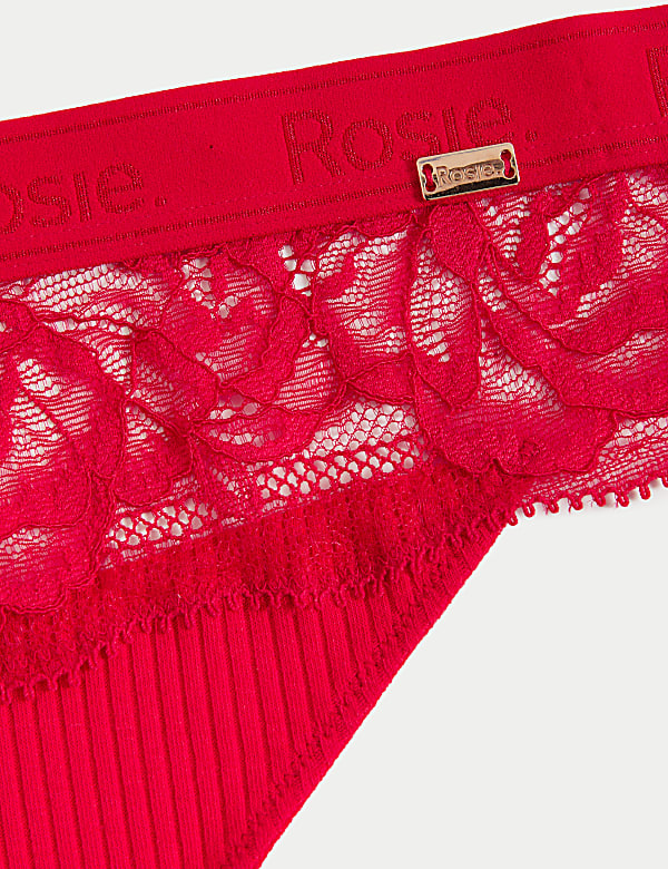Lounge Rib & Lace High Leg Knickers