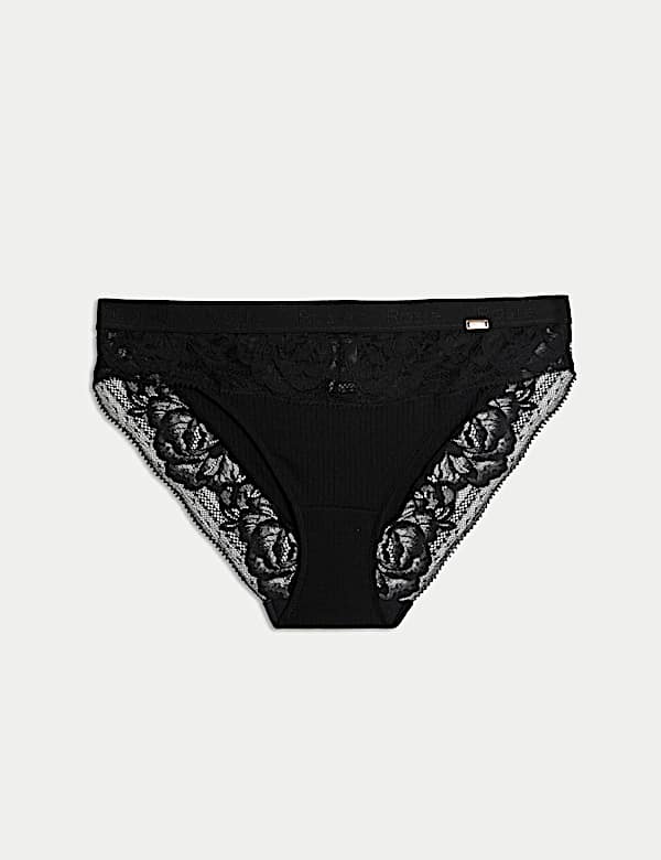 Lounge Rib & Lace High Leg Knickers - NL