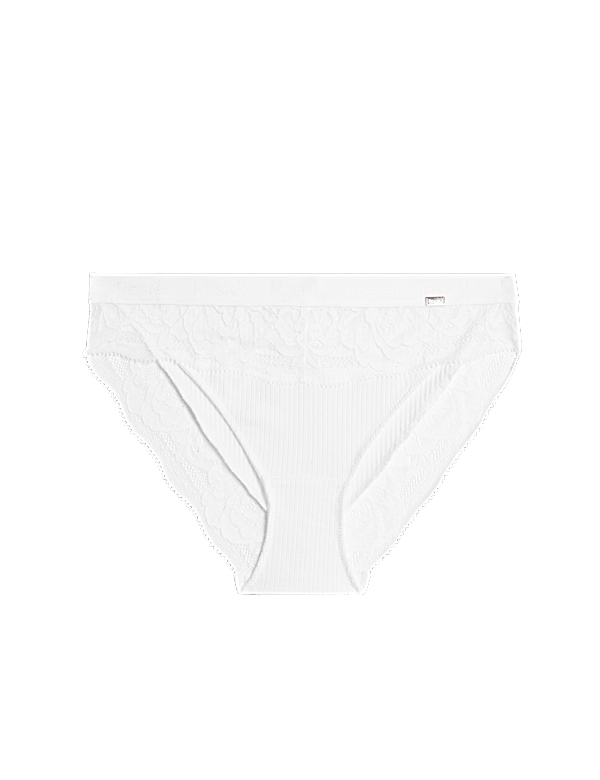 Lounge Rib & Lace High Leg Knickers