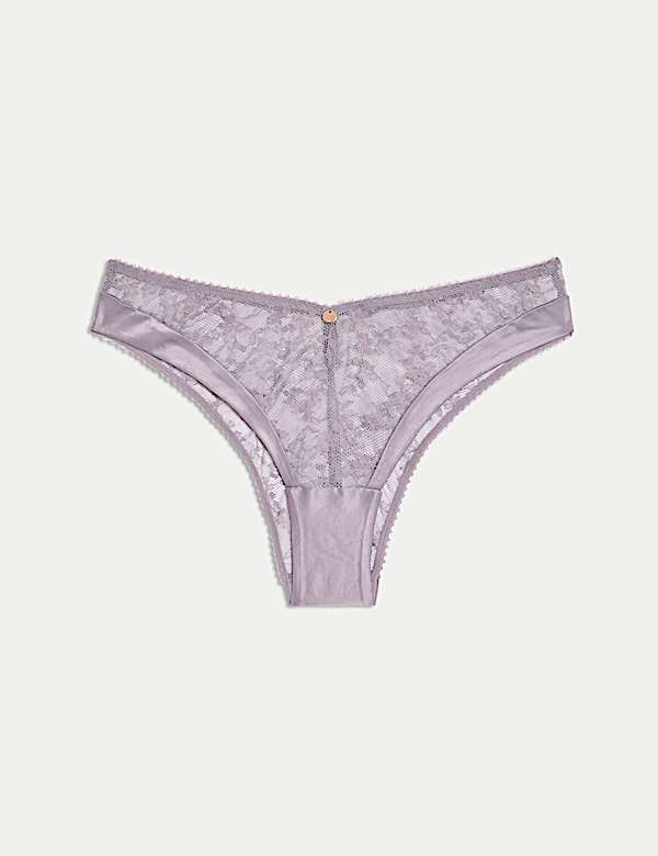 Rosa Miami-Brazilian-Slip mit Spitze - DE