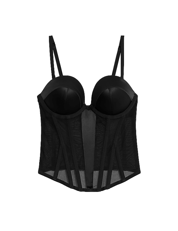 ContourWear Satin & Mesh Wired Corset A-E