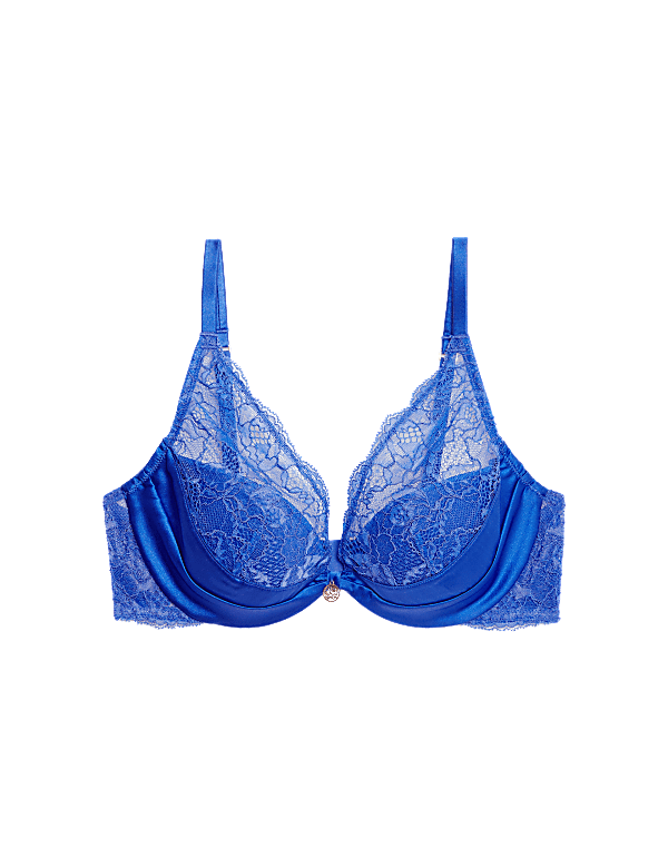 Fleur Silk And Lace Wired Plunge Bra A-E