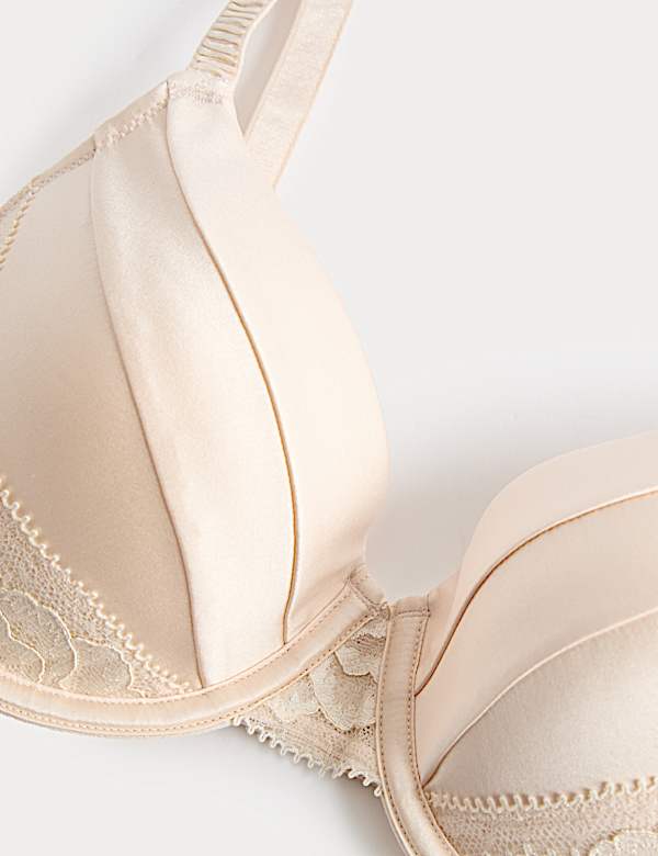 Silk & Lace Wired Full Cup Bra A-E - BG