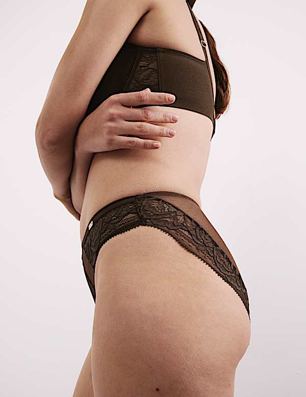 Silk & Lace High Leg Knickers - NL