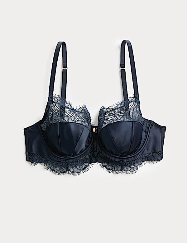 Saffron Satin & Lace Wired Balcony Bra (A-E) - CZ
