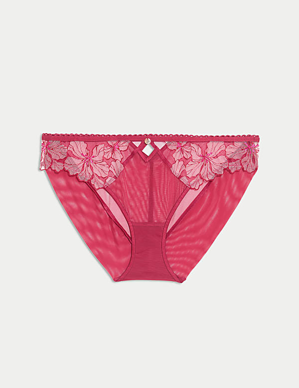 Σλιπ με ψηλό κόψιμο στους γοφούς και κέντημα λουλούδι του πάθους - GR