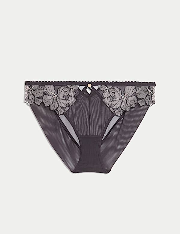 Culotte coupe échancrée à motif brodé fleur de la passion - CH