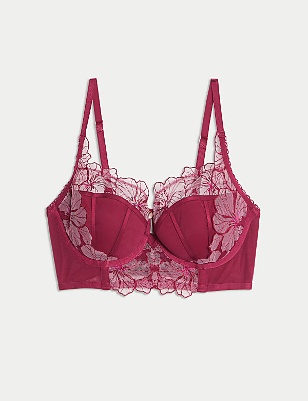 Σουτιέν μπαλκονέ με σχέδιο λουλούδι του πάθους και μπανέλα A-E - GR