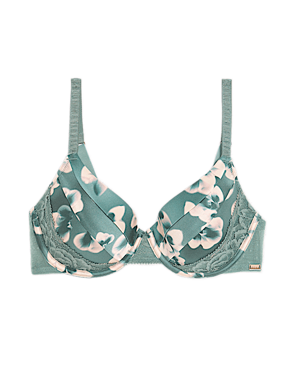 Kalina Silk & Lace Wired Full Cup Bra (A-E)