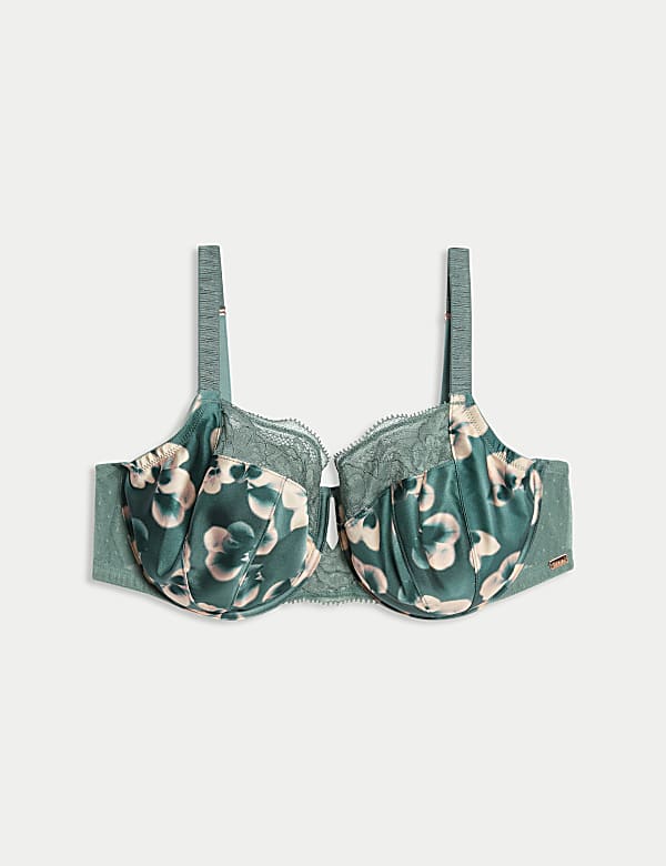 Kalina Silk & Lace Wired Balcony Bra F-H - FR