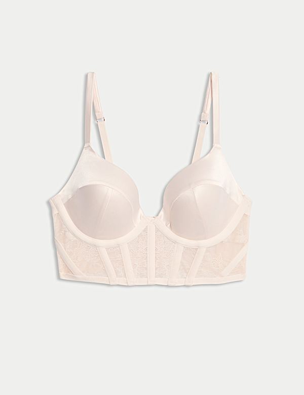 חזיית ContourWear בגזרה ארוכה עם מחשוף עמוק, ברזלים ותחרה (מידות A-E) - IL