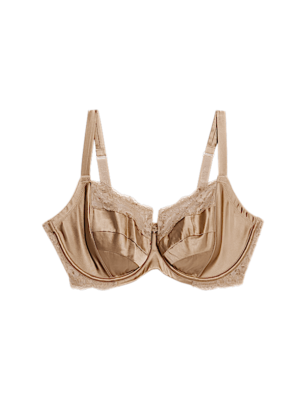 Silk & Lace Wired Balcony Bra F-H