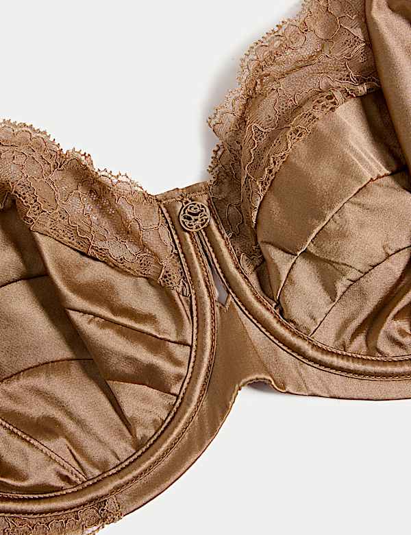 Silk & Lace Wired Balcony Bra F-H