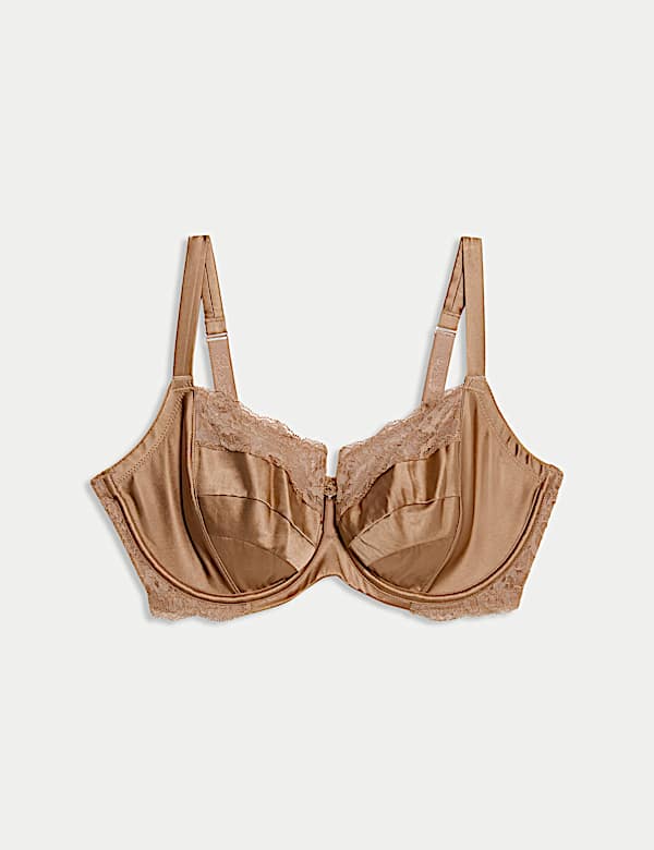 Soutien-gorge en dentelle et soie à balconnet et armatures, bonnets&nbsp;G&nbsp;à&nbsp;K - LU