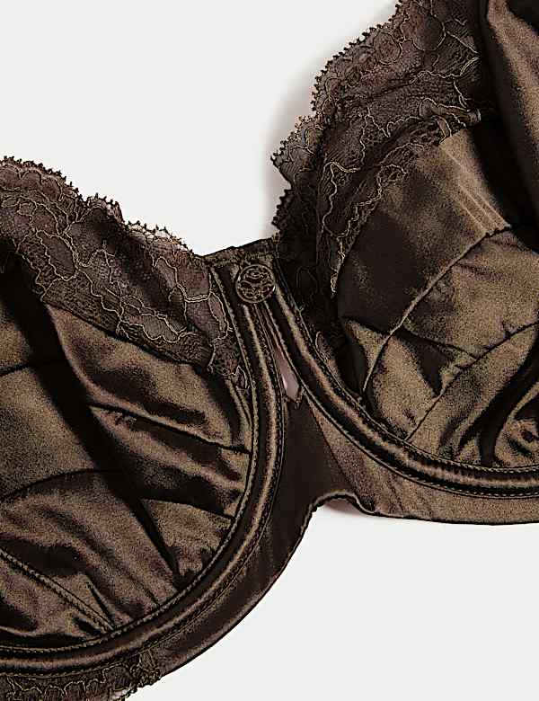 Silk & Lace Wired Balcony Bra F-H - IL