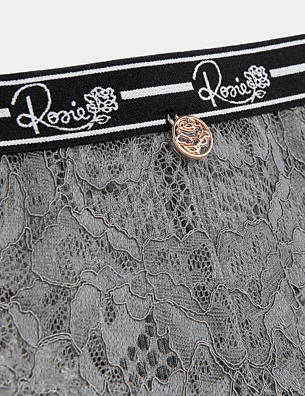Ribbed & Lace Brazilian Knickers