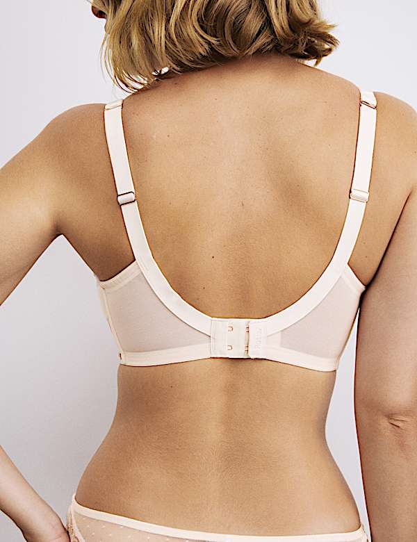 Silk & Lace Wired Minimiser Bra - US