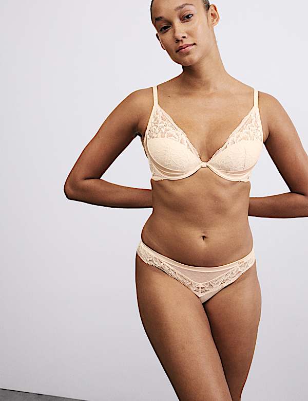 Silk & Lace Wired Plunge Bra A-E - NO