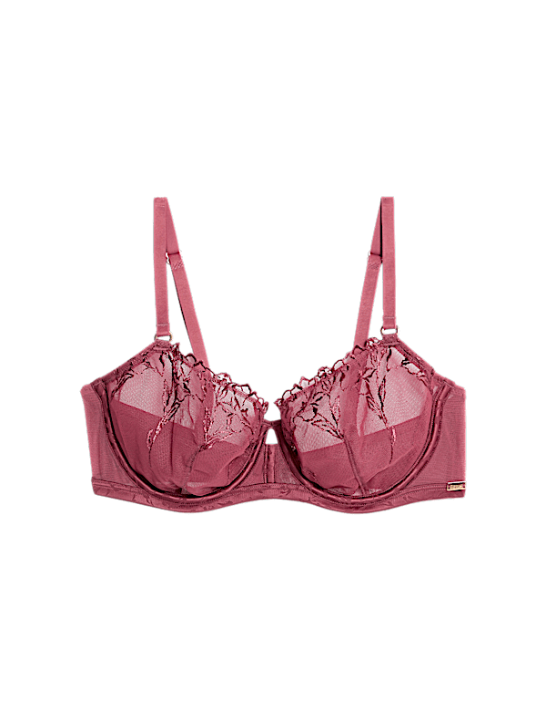 Lisianthus Embroidery Wired Balcony Bra A-E