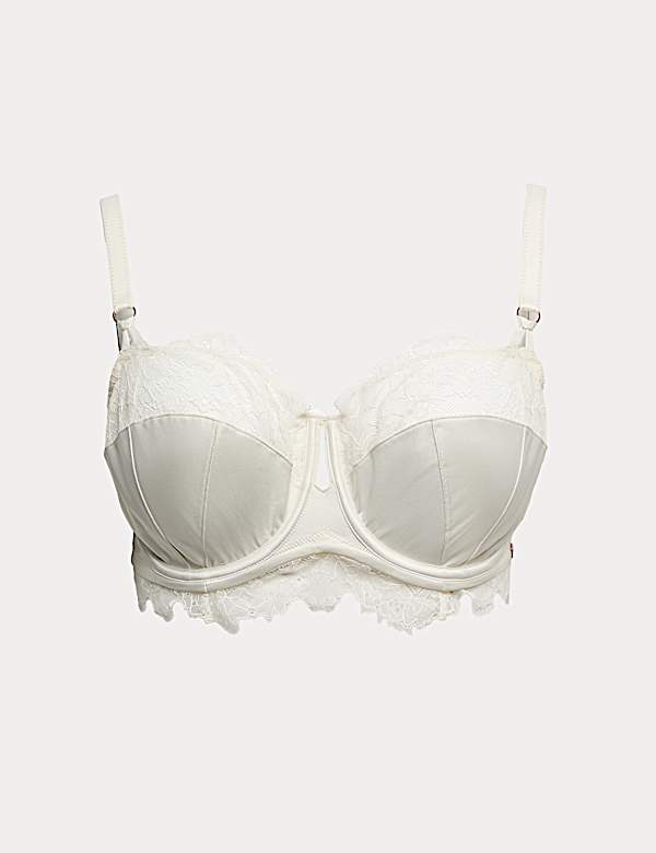 Forget Me Not Satin Wired Balcony Bra (F-H) - BE