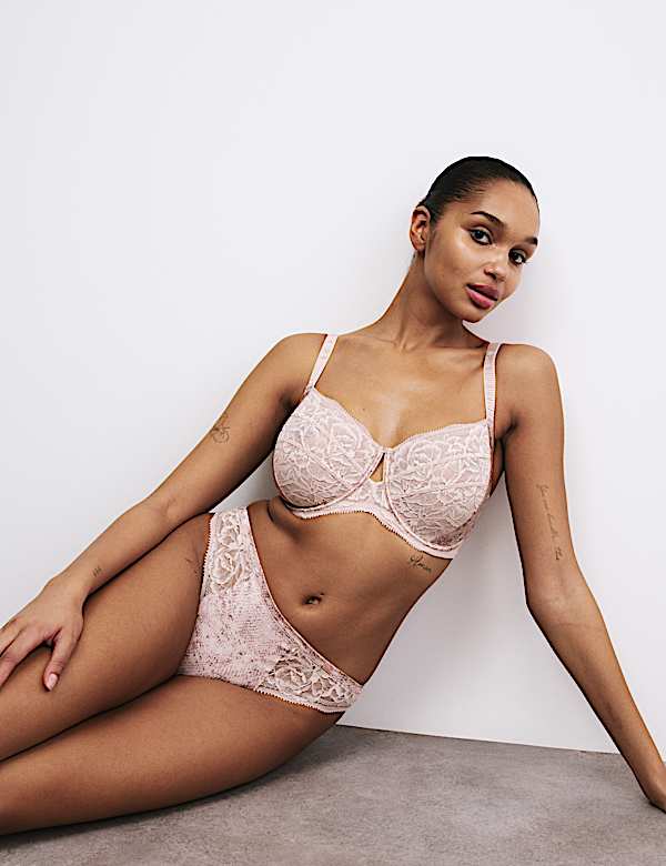 Rosalie Silk & Lace Wired Minimiser Bra (C-G) - LV