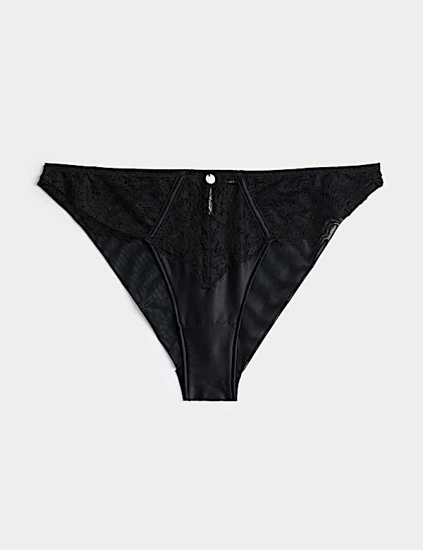Braguitas brasile&ntilde;as de cintura alta de sat&eacute;n y encaje Liana - ES