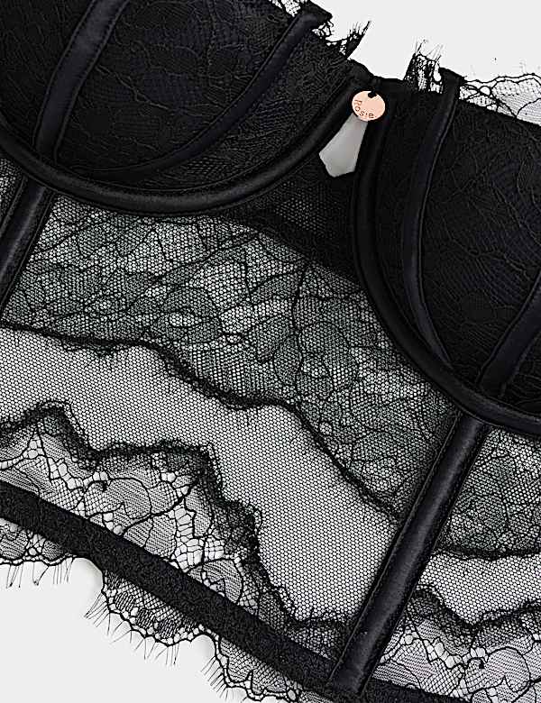 Liana Satin & Lace Wired Balconette Corset (A-DD) - CY