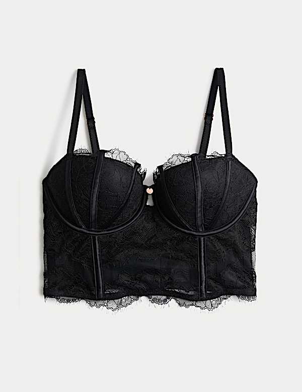 Liana Satin & Lace Wired Balconette Corset (A-DD) - CY