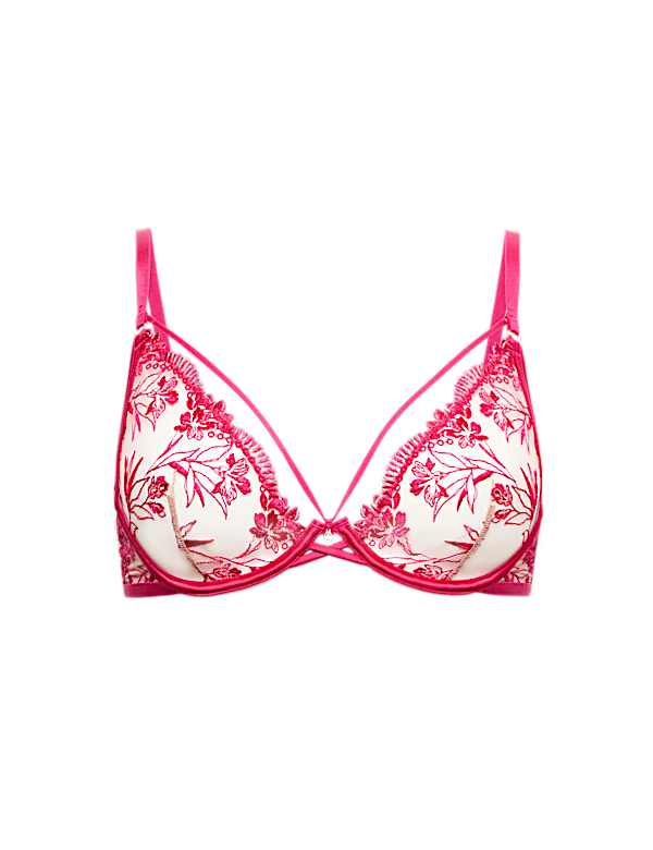Alessia Embroidered Wired Plunge Bra A-E
