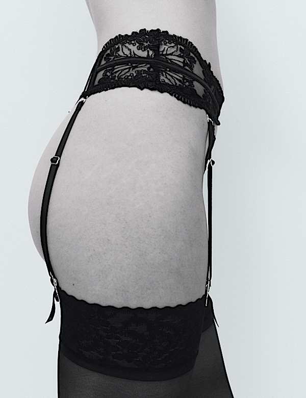 Alessia Embroidery Waspie Suspender - NZ