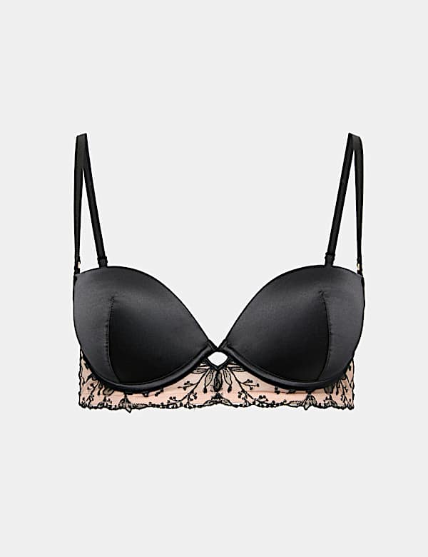 Isabella Embroidered Wired Push Up Balconette Bra A-E - AL